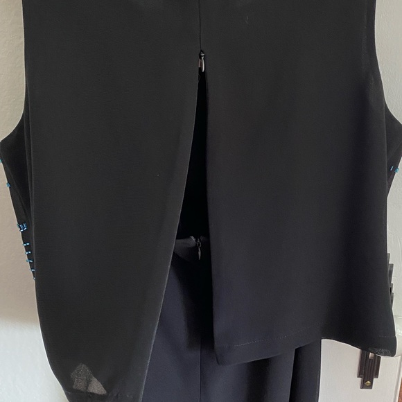 Nylon Beaded Lined Sleeveless Pants Suit - Picture 7 of 11